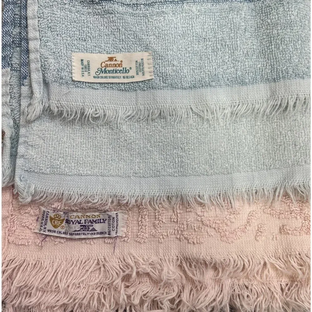 Vintage Cannon Monticello Cannon Royal Family Bath Towel & Hand towels Lot Of 3